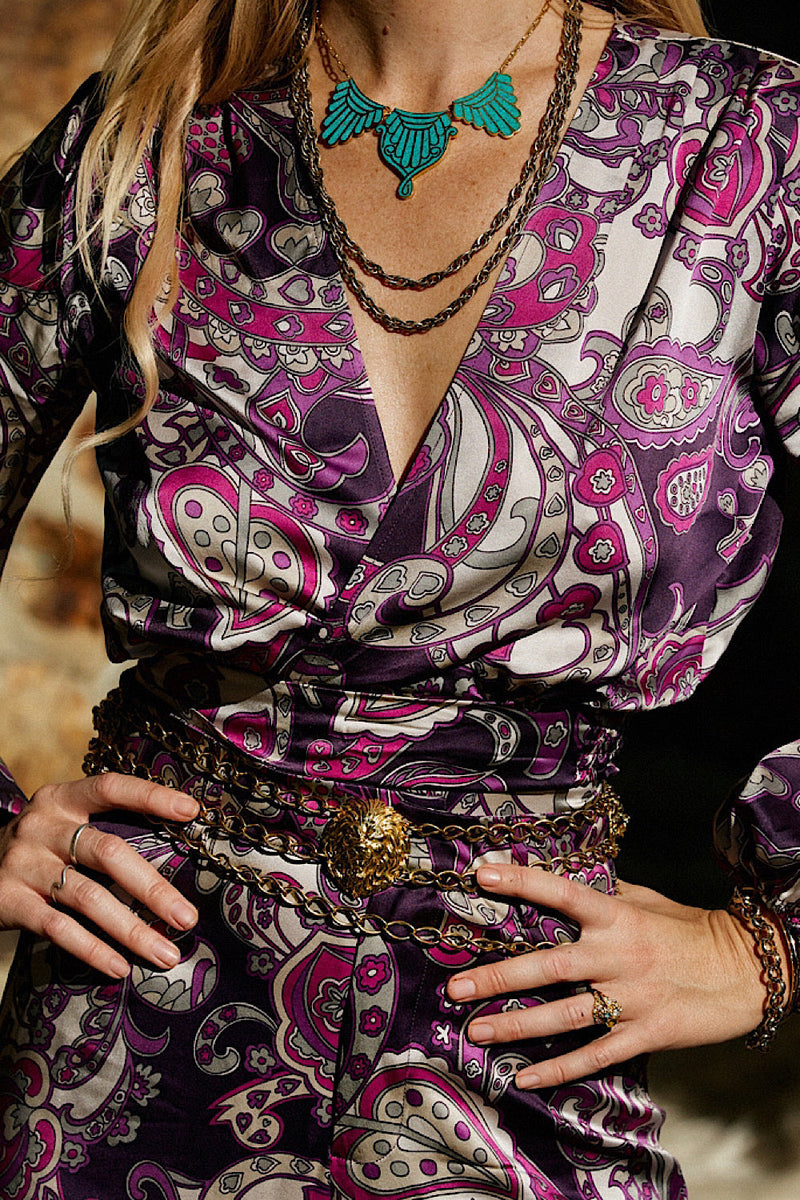 Gold And Turquoise Inlay Necklace - Chasing Unicorns