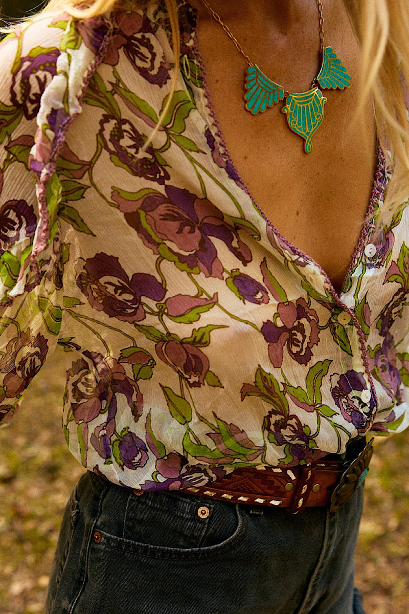 Gold And Turquoise Inlay Necklace - Chasing Unicorns