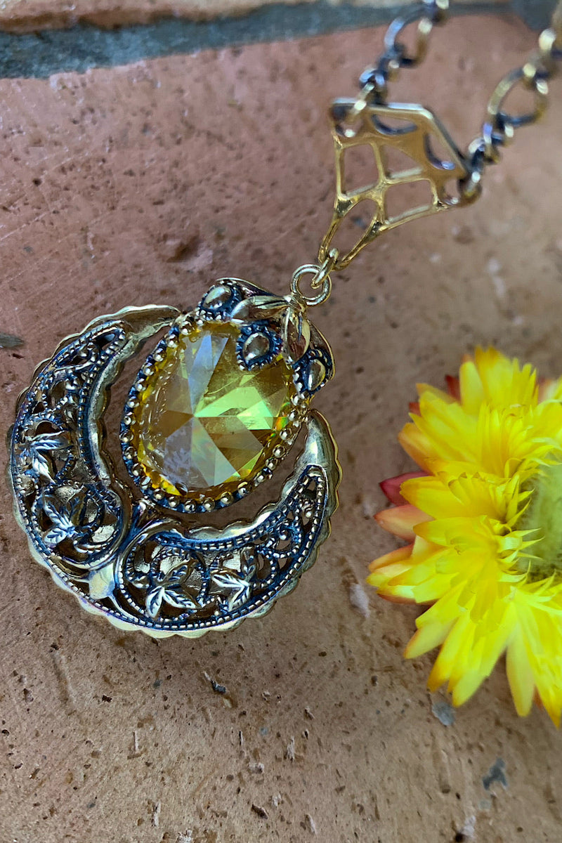 Gold Filagree Pendant Necklace - Chasing Unicorns