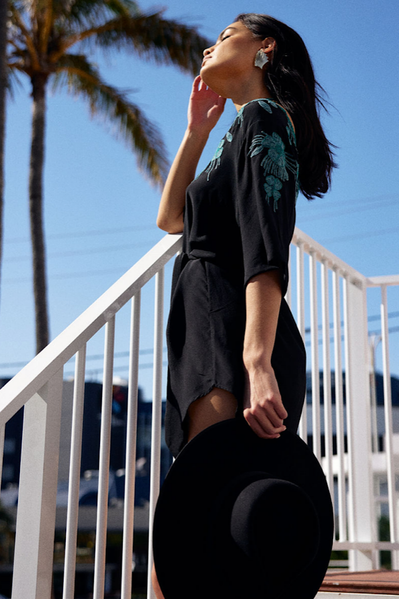 Got To Be Real Silk Crepe Embroidered Mini Dress - Chasing Unicorns