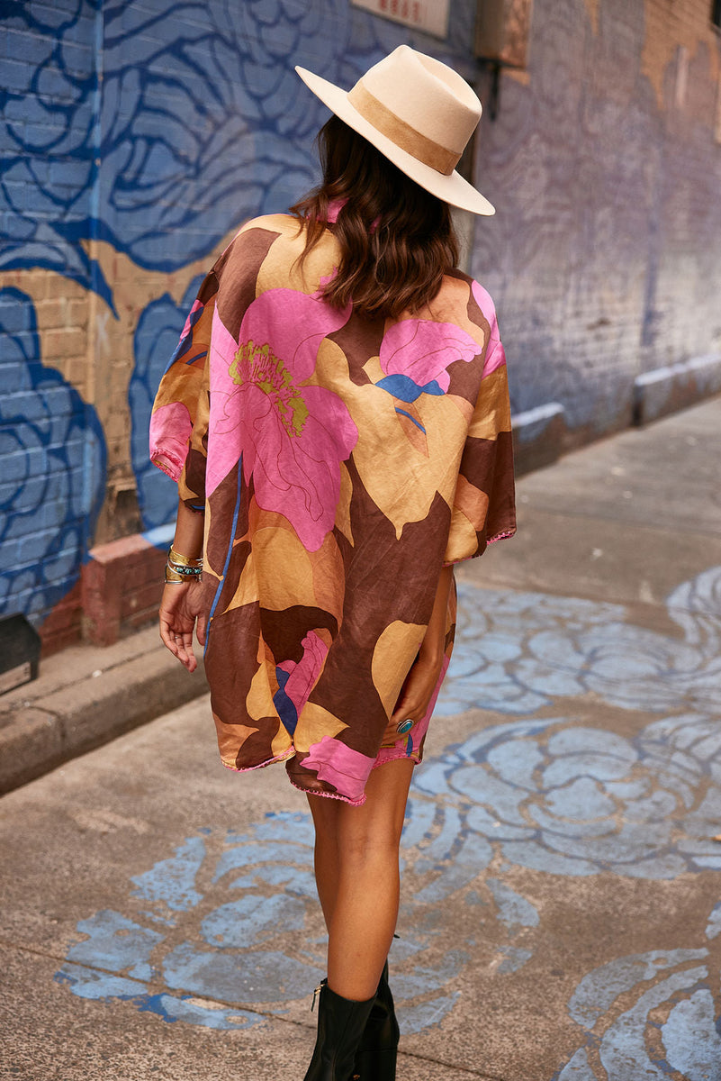 Groove Is In The Heart Silk Satin Super Oversized Shirt - Chasing Unicorns