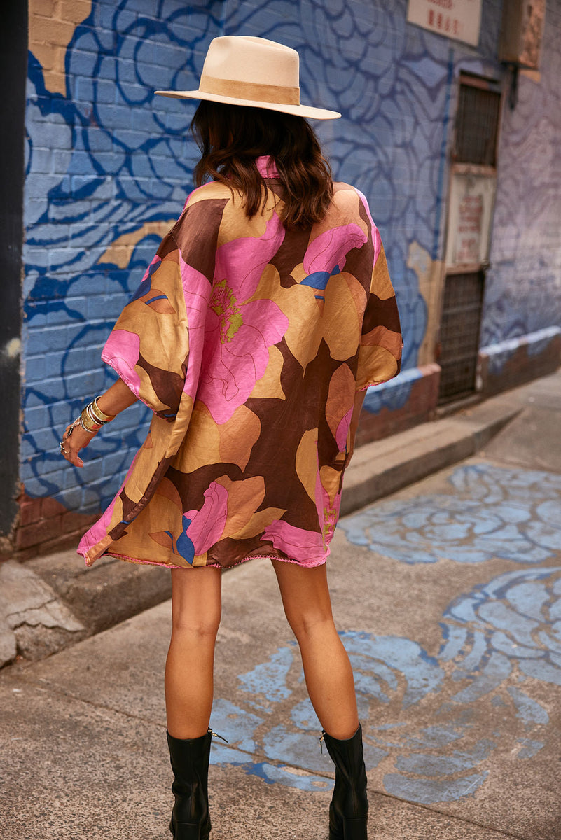 Groove Is In The Heart Silk Satin Super Oversized Shirt - Chasing Unicorns