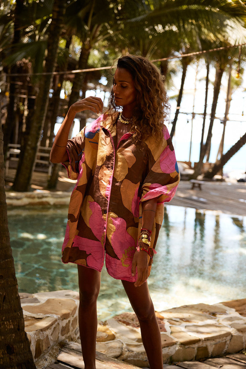 Groove Is In The Heart Silk Satin Super Oversized Shirt - Chasing Unicorns