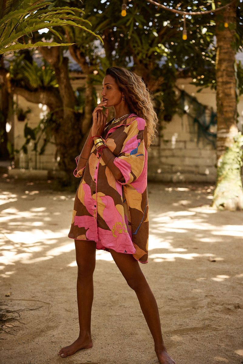 Groove Is In The Heart Silk Satin Super Oversized Shirt - Chasing Unicorns