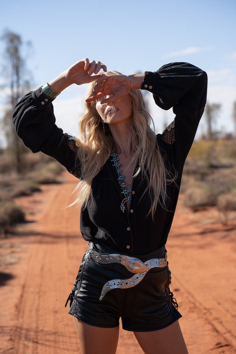 Heaven Can Wait Leather Shorts - Chasing Unicorns