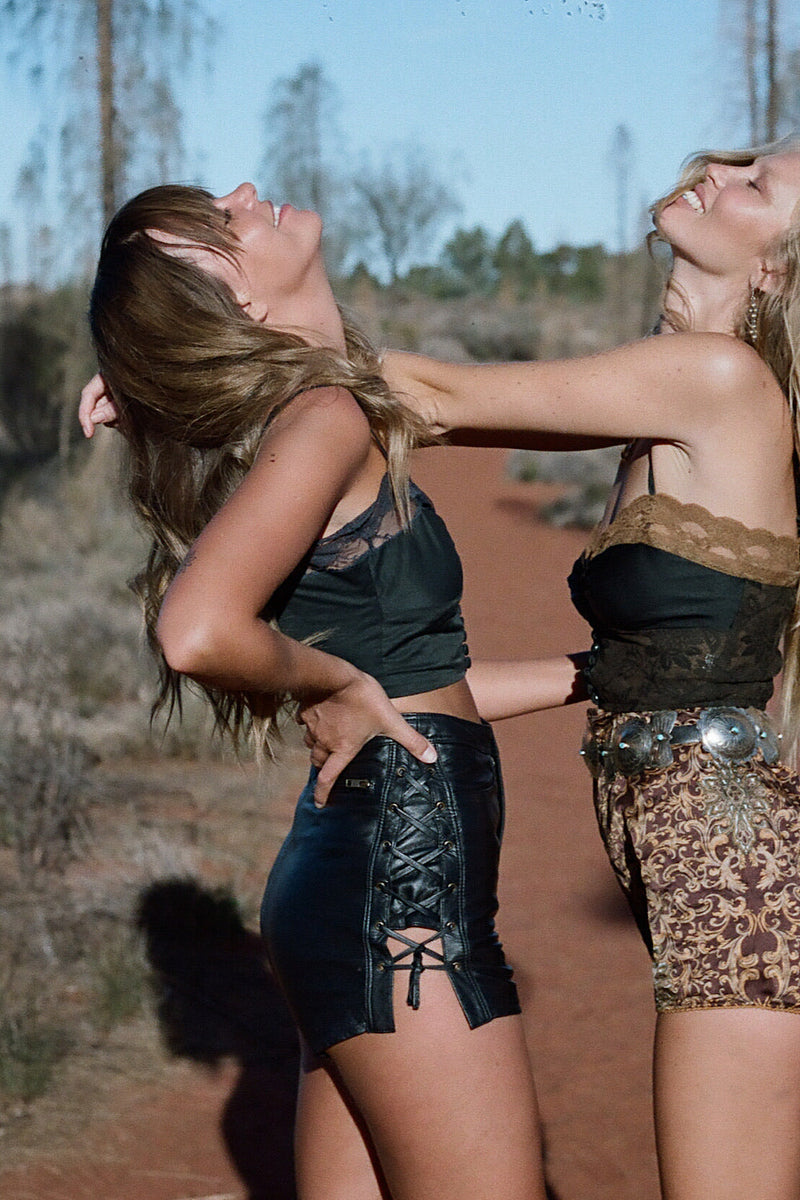 Heaven Can Wait Leather Shorts - Chasing Unicorns