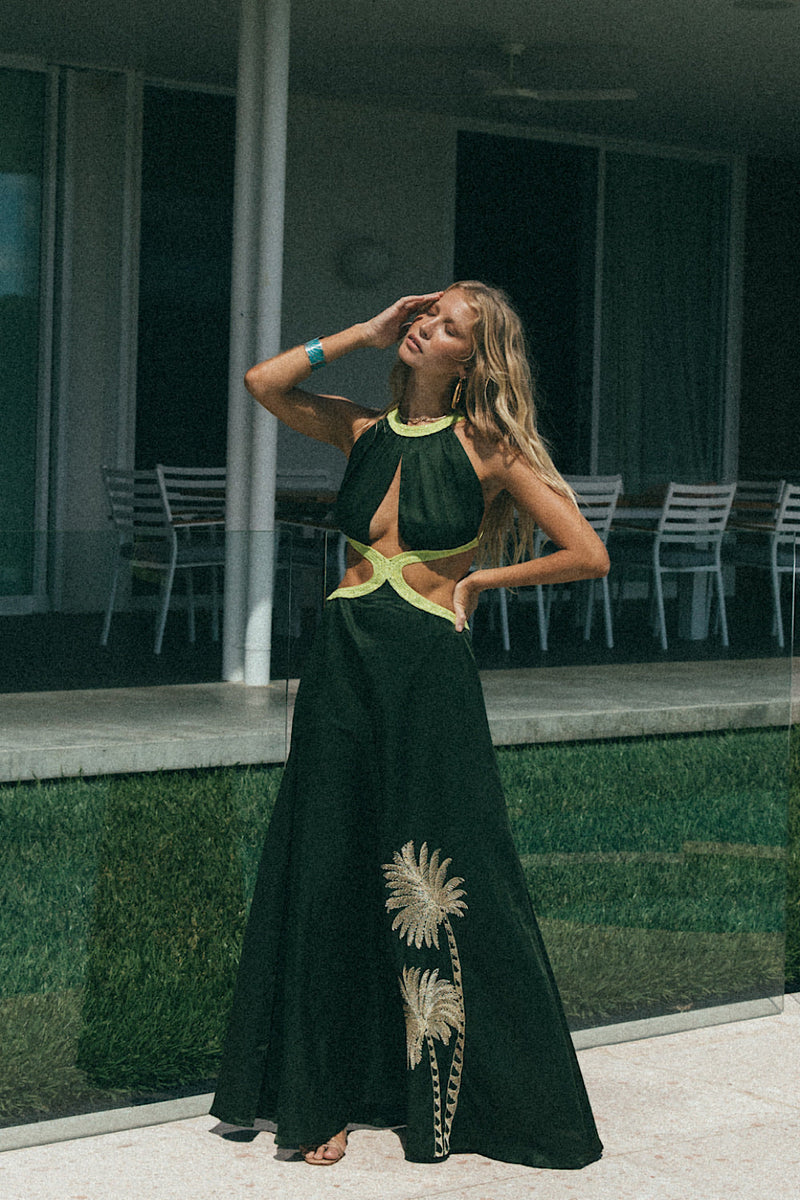 Hollywood Nights Backless Silk Gown - Chasing Unicorns