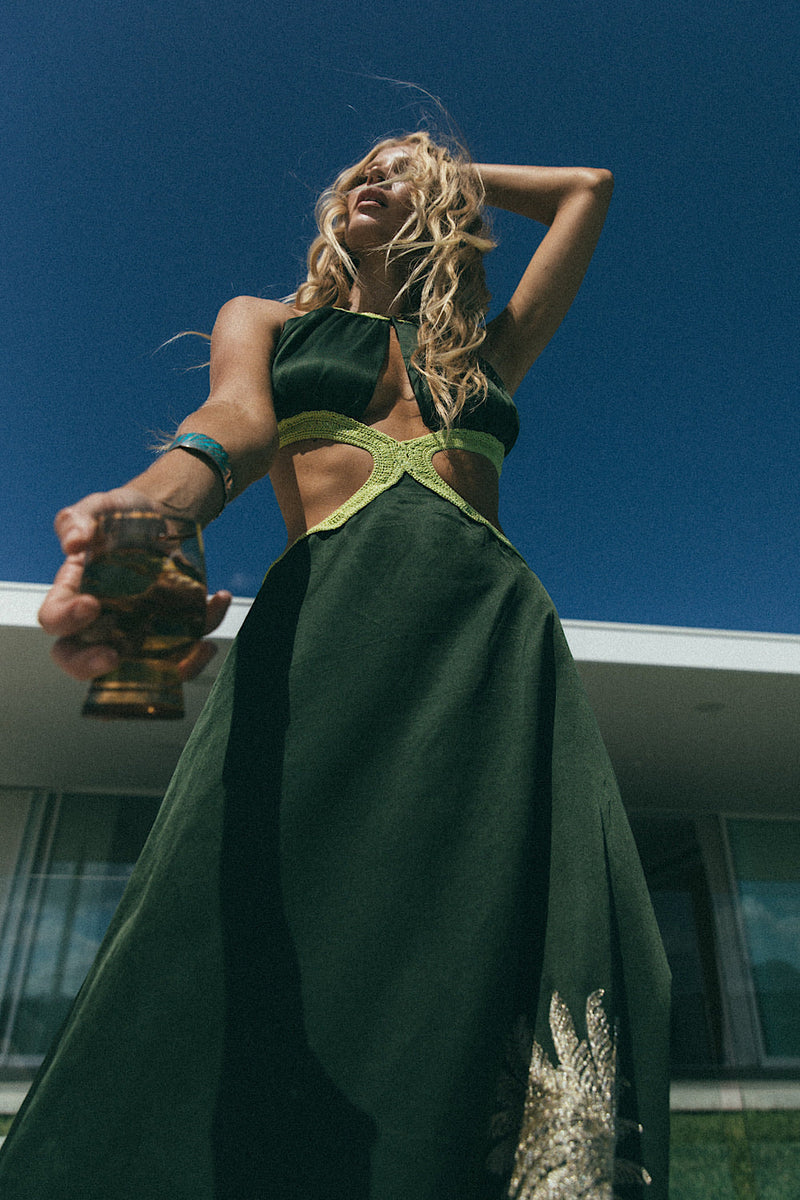 Hollywood Nights Backless Silk Gown - Chasing Unicorns
