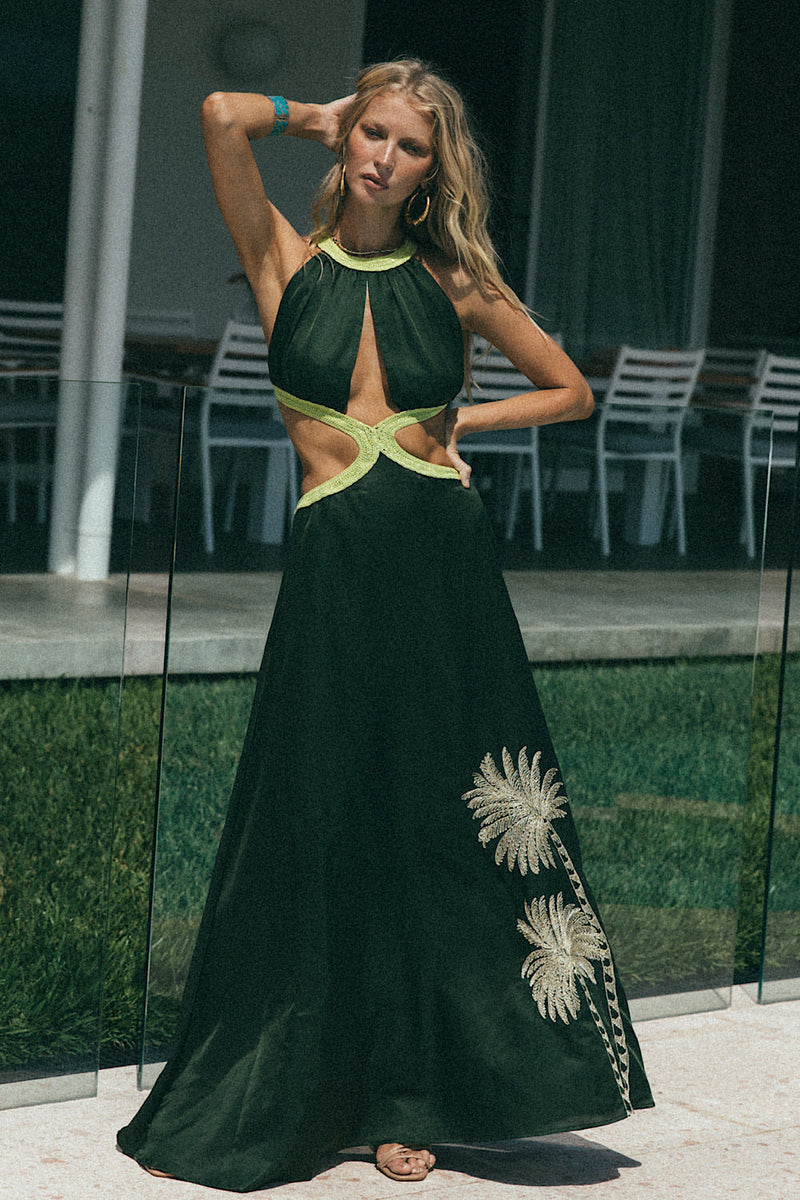 Hollywood Nights Backless Silk Gown - Chasing Unicorns