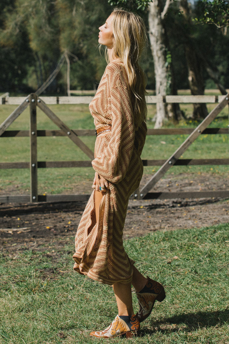 House Of The Rising Sun Crochet Maxi Dress - Chasing Unicorns