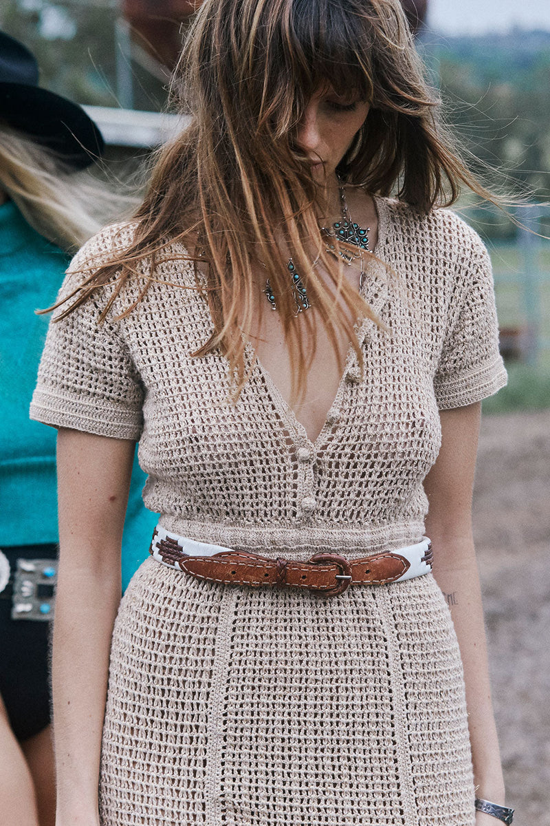 I’m On Fire Crochet Maxi Dress - Golden - Chasing Unicorns