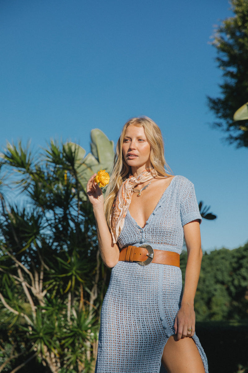 I’m On Fire Crochet Maxi Dress  - Icelandic - Chasing Unicorns