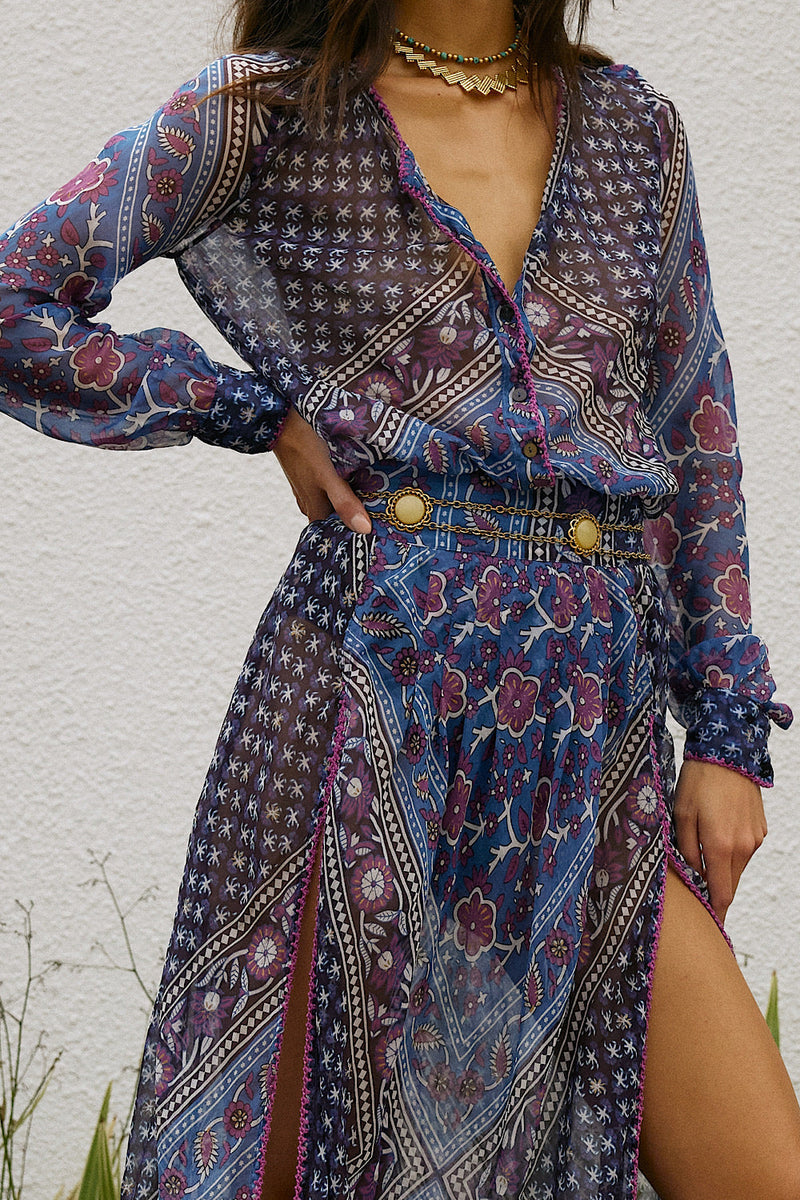 If You Only Knew Silk/Cotton Maxi Dress - Chasing Unicorns