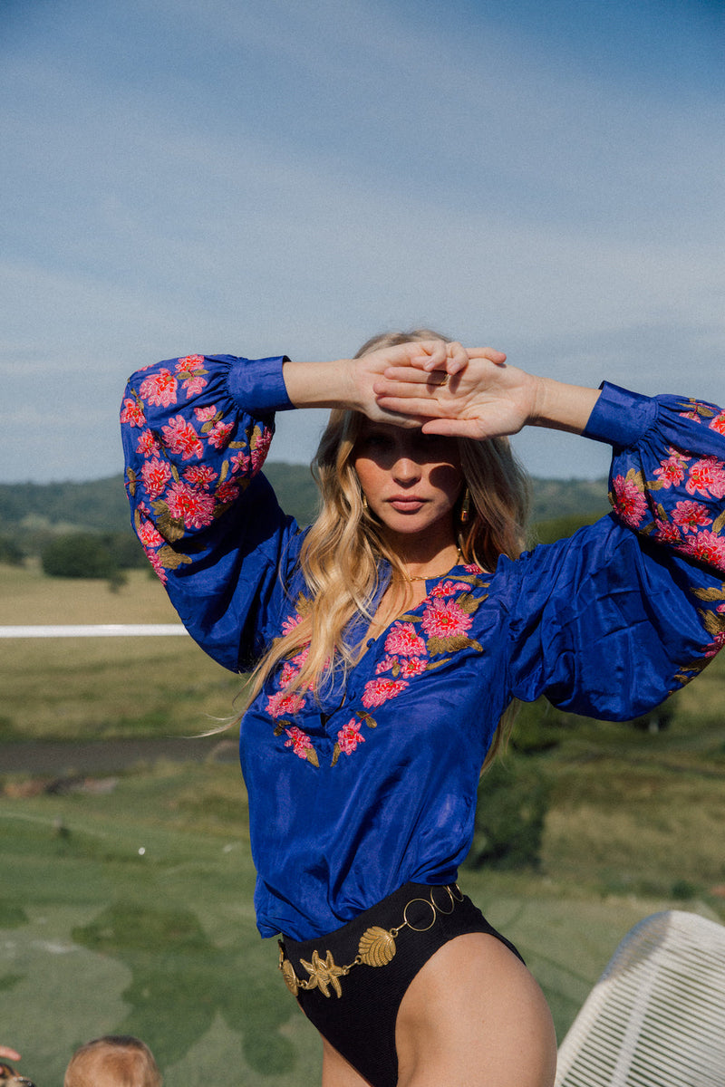 It’s Never Too Late Embroidered Blouse - Chasing Unicorns