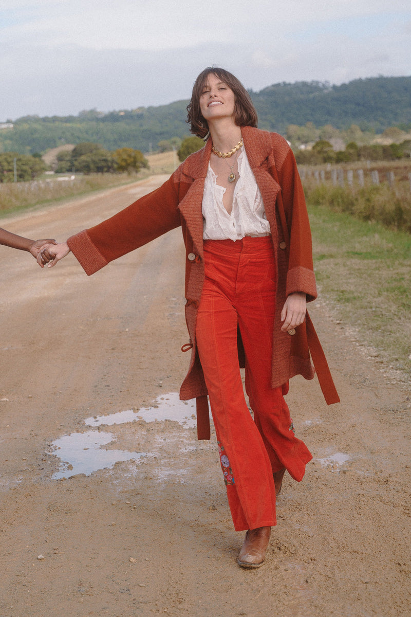 It’s Only Rock’N’Roll Cotton Velvet Embroidered Flares - Chasing Unicorns