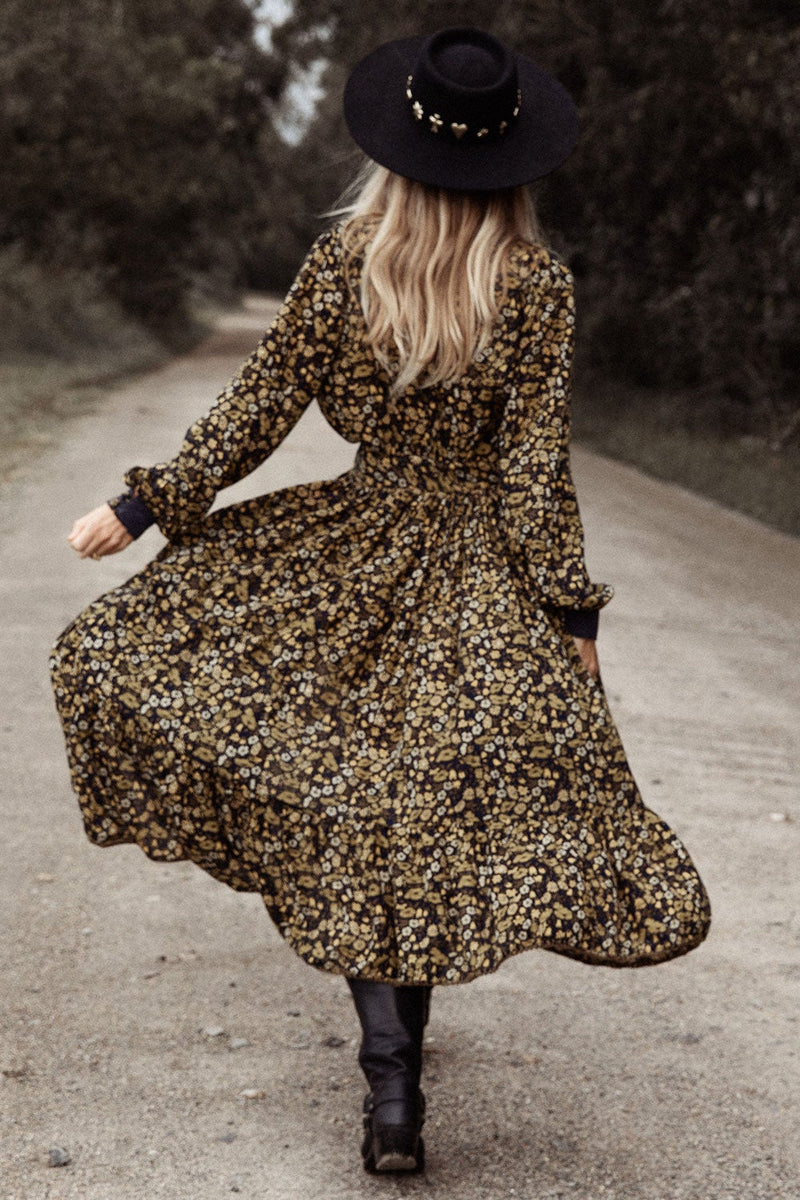 Izabella Duster Dress - Midnight Bloom - Chasing Unicorns