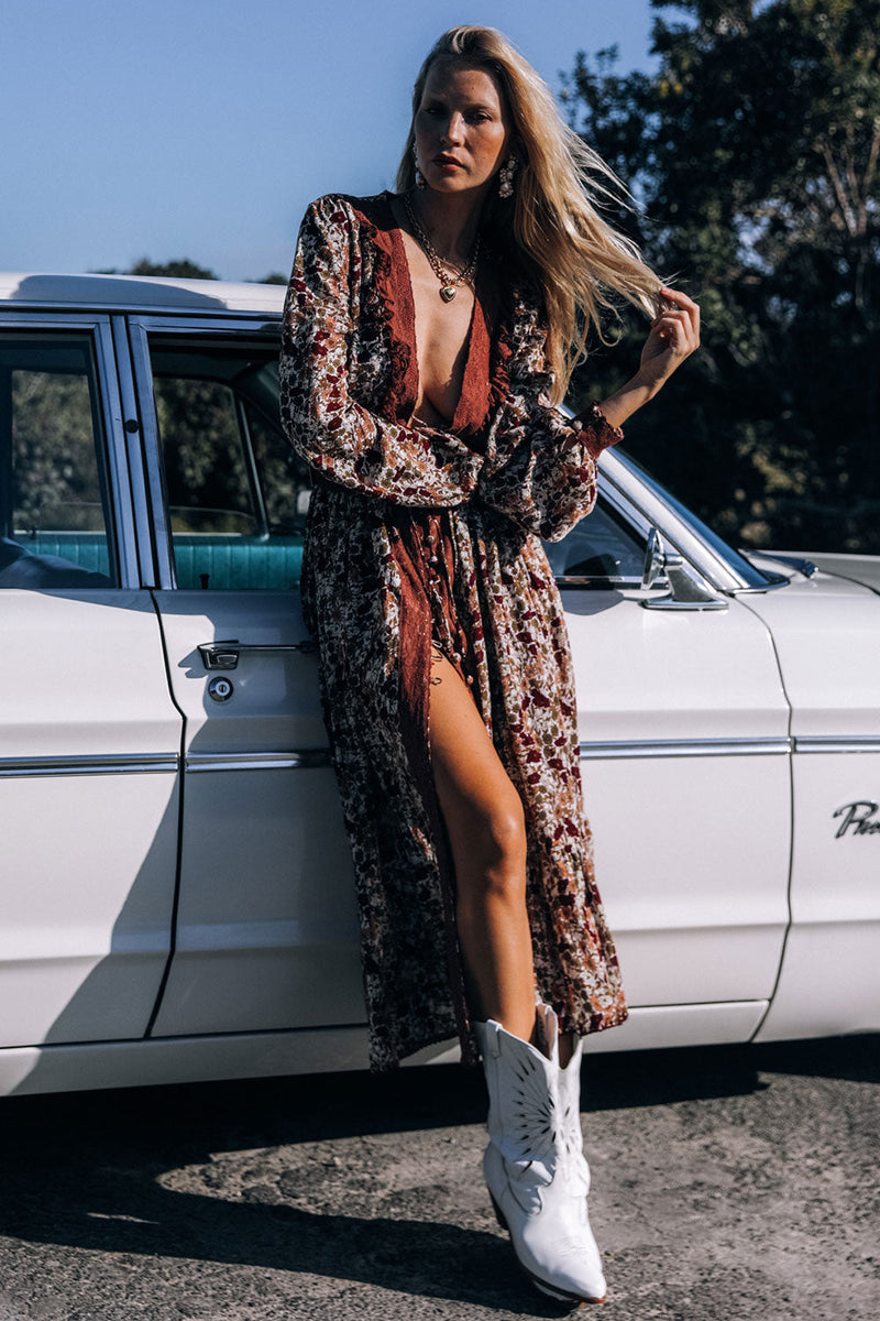 Izabella Duster Dress- Port Bloom - Chasing Unicorns