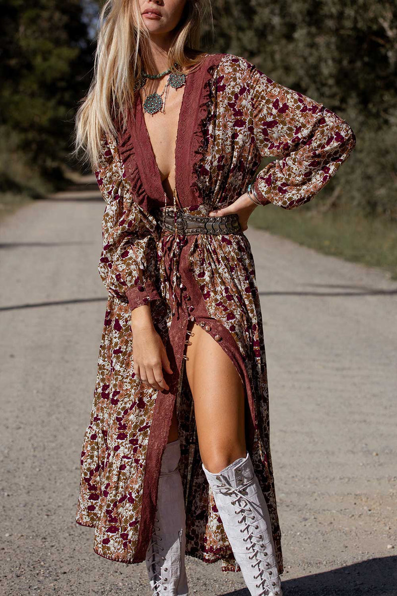 Izabella Duster Dress- Port Bloom - Chasing Unicorns