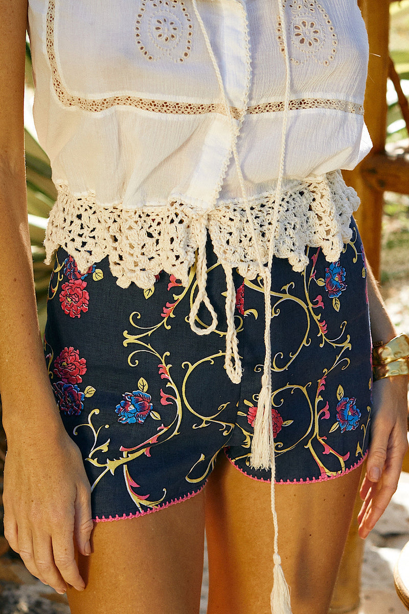Jackson Cotton Gauze + Lace Cutwork Embroidered Camisole SAMPLE - Chasing Unicorns