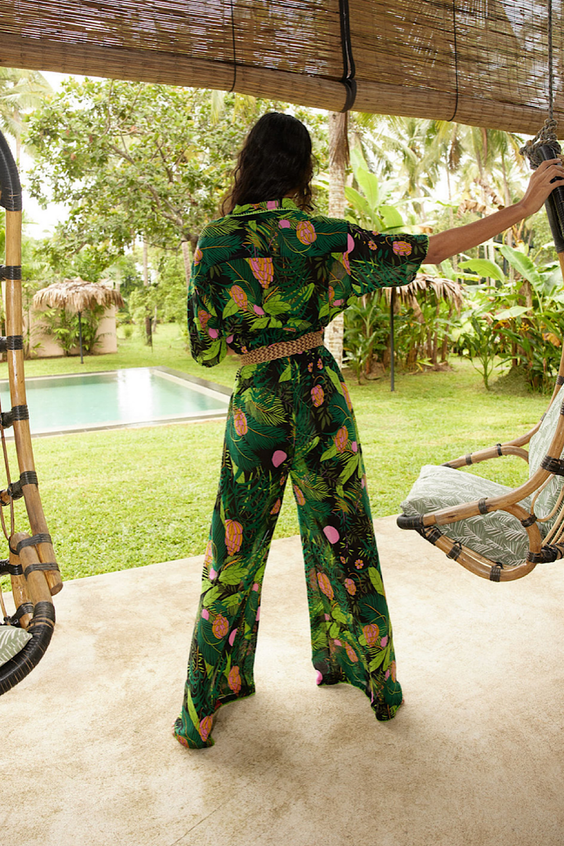 Jungle Cotton Gauze Palazzo Pants - Chasing Unicorns