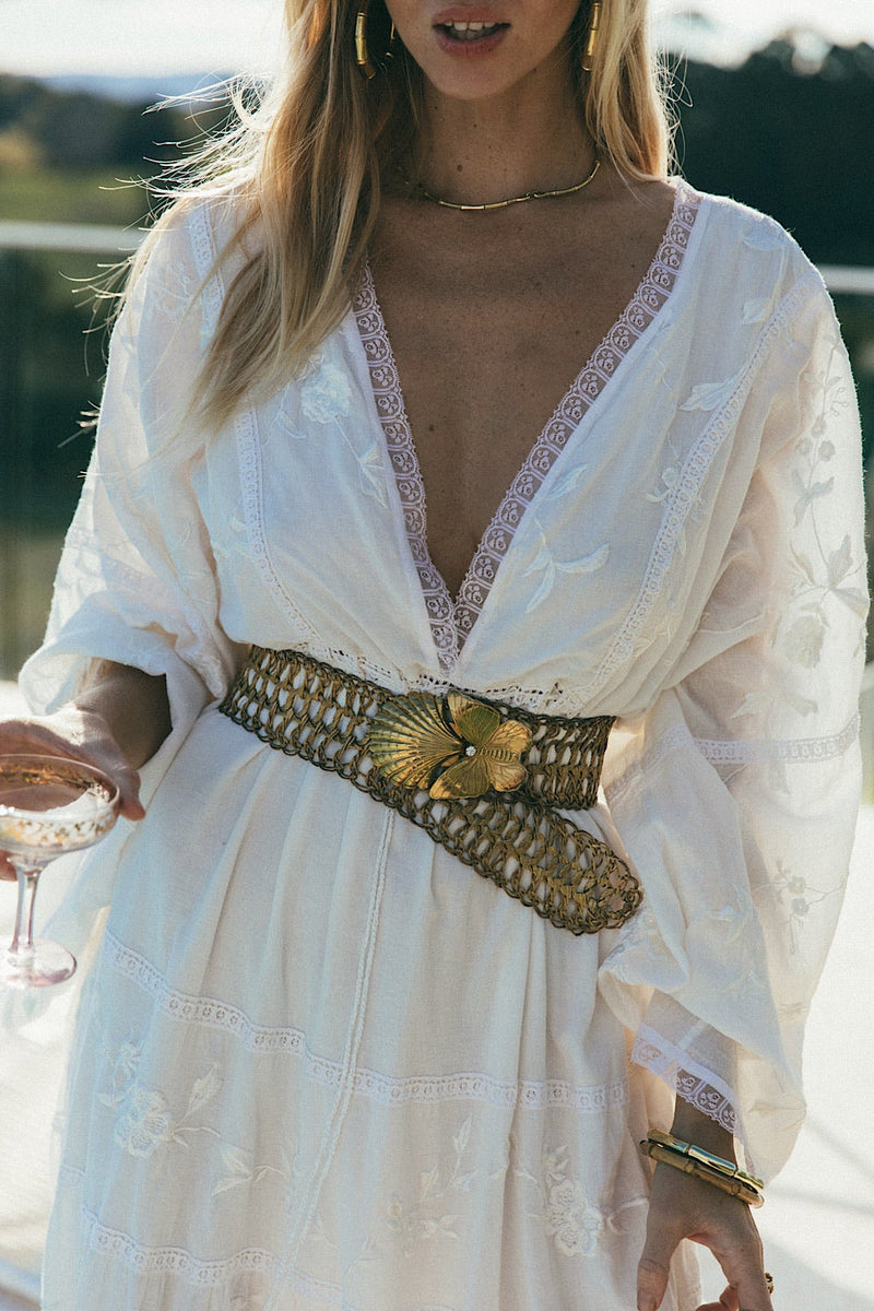 Just Like A Woman Embroidered Caftan Maxi Dress - Chasing Unicorns