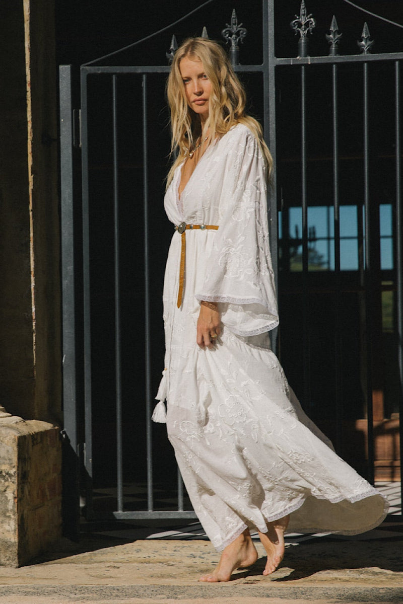 Just Like A Woman Embroidered Caftan Maxi Dress - Chasing Unicorns