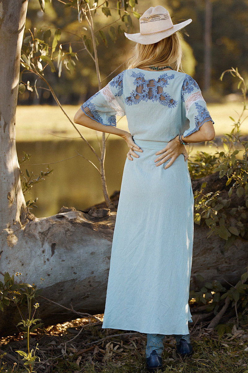 Keep Me In Your Heart Cotton Gauze + Lace Cutwork Embroidered Duster - Chasing Unicorns