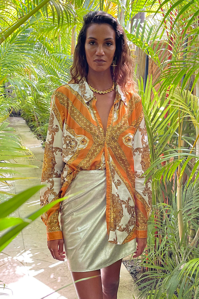 La Isla Bonita Leather Wrap Mini Skirt - Chasing Unicorns