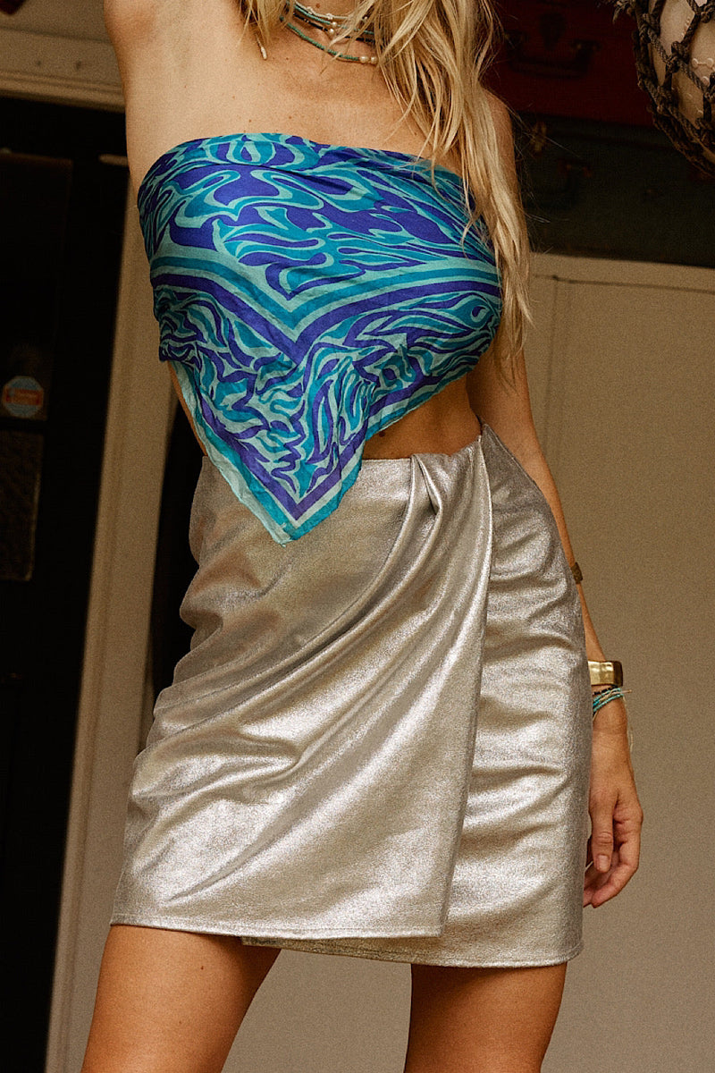 La Isla Bonita Leather Wrap Mini Skirt - Chasing Unicorns