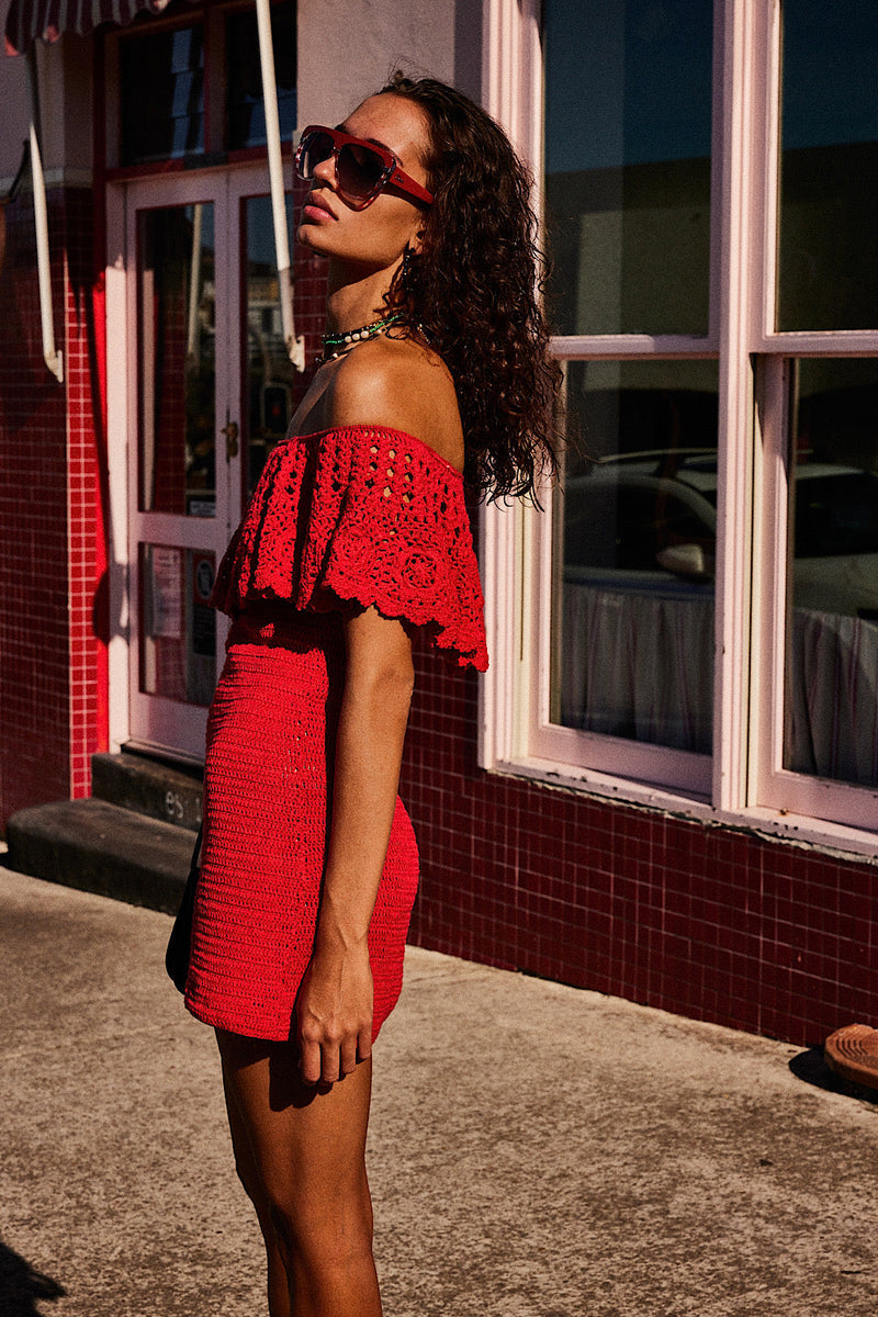 La Samba Crochet Mini Dress - Chasing Unicorns