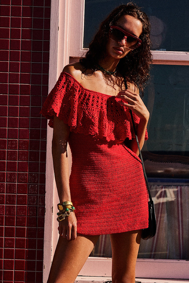 La Samba Crochet Mini Dress - Chasing Unicorns