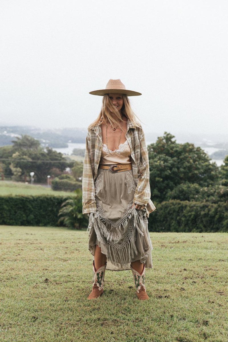 Learning To Fly Fringe Skirt- Sage - Chasing Unicorns