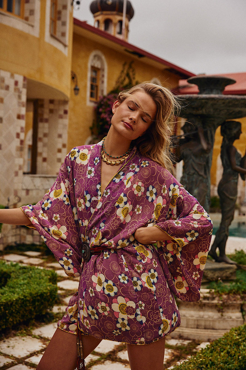 Les Fleurs cotton gauze Kimono - Chasing Unicorns