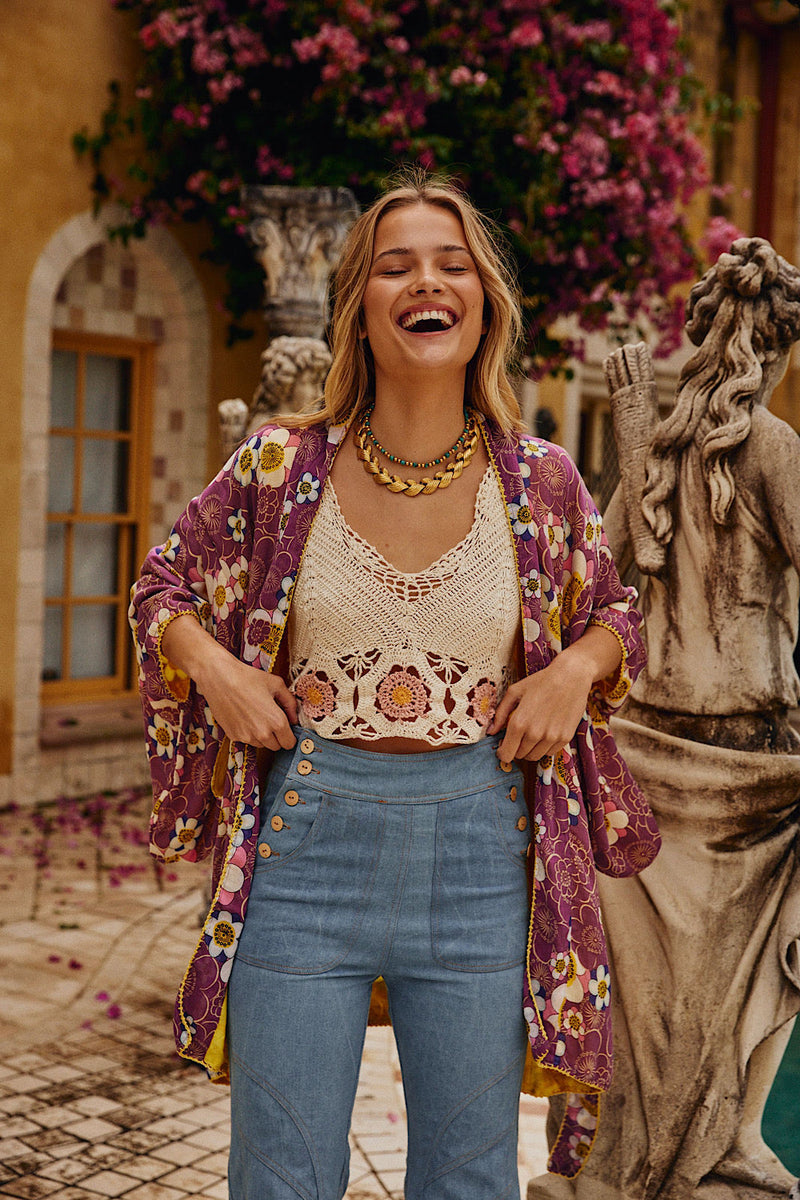 Les Fleurs cotton gauze Kimono - Chasing Unicorns