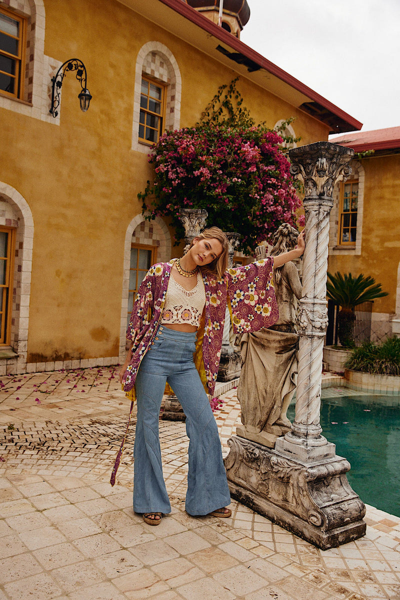 Les Fleurs cotton gauze Kimono - Chasing Unicorns