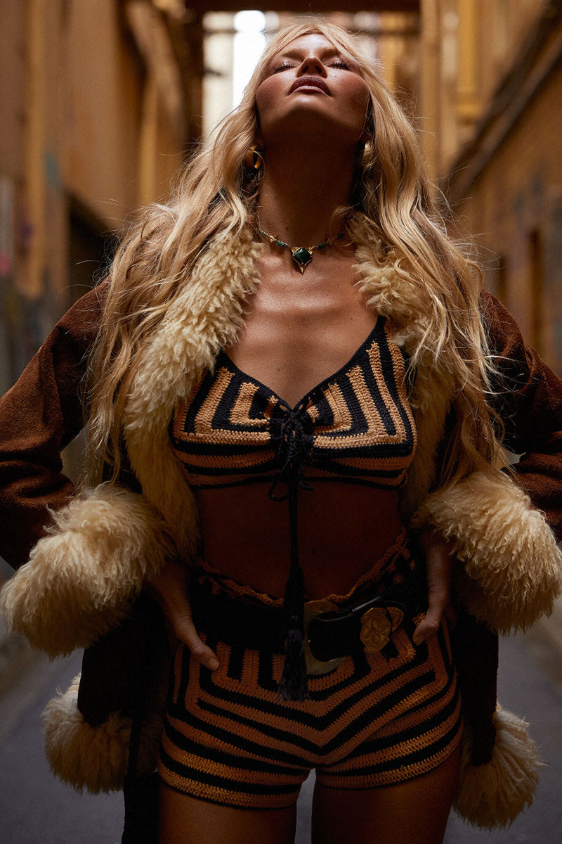 Let The Sunshine In Crochet Crop Top - Chasing Unicorns