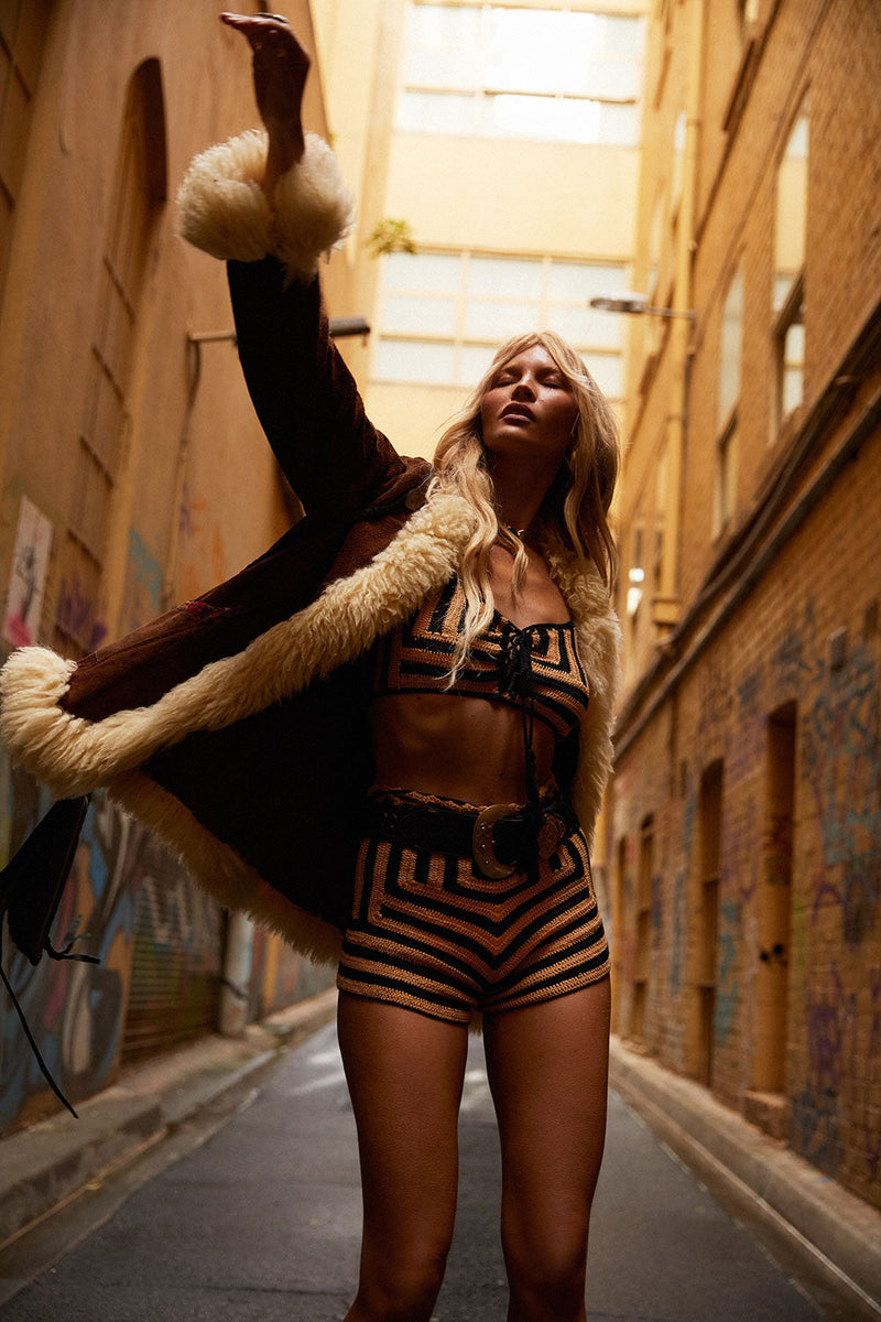 Let The Sunshine In Crochet Crop Top - Chasing Unicorns