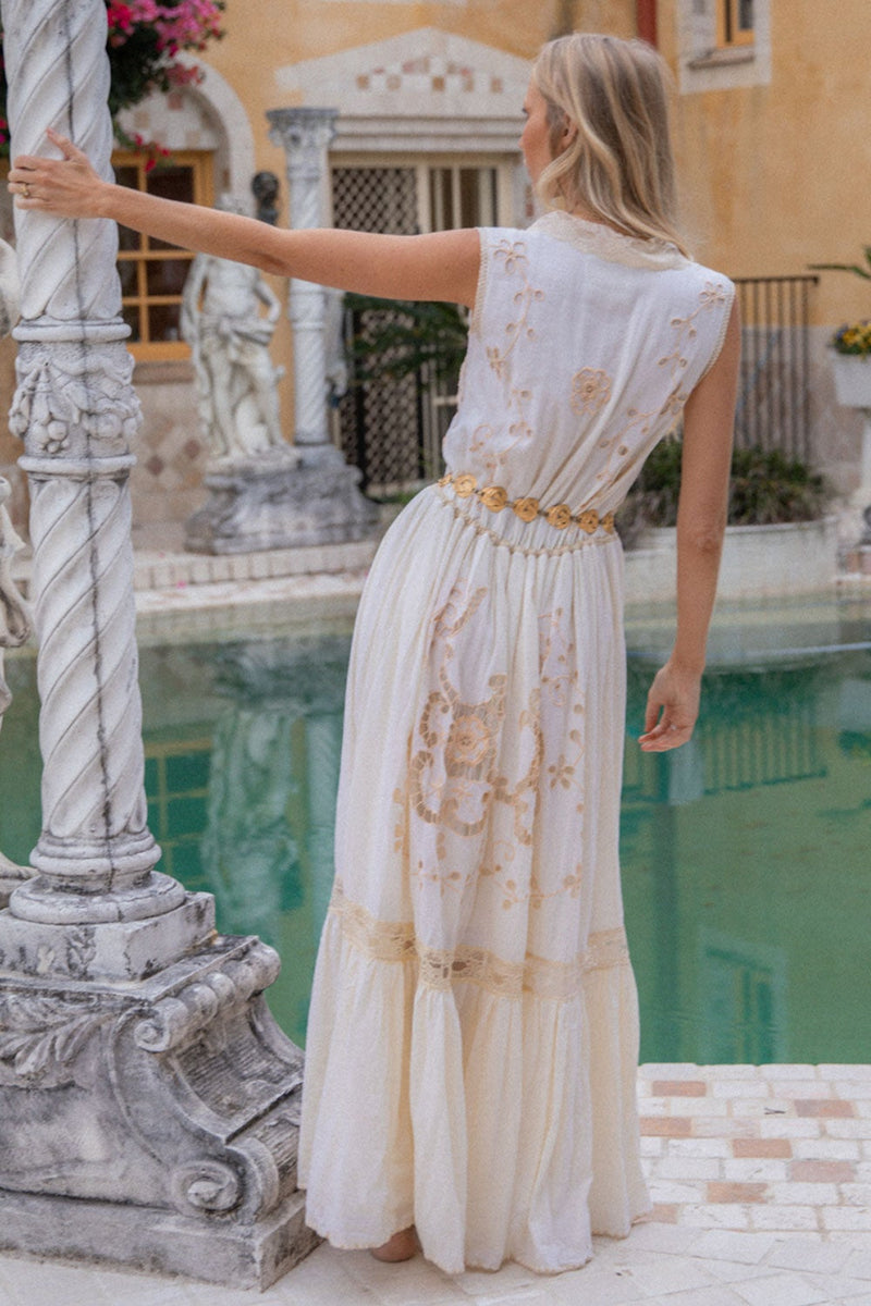 Let Your Love Flow Cutwork Maxi Dress - Chasing Unicorns