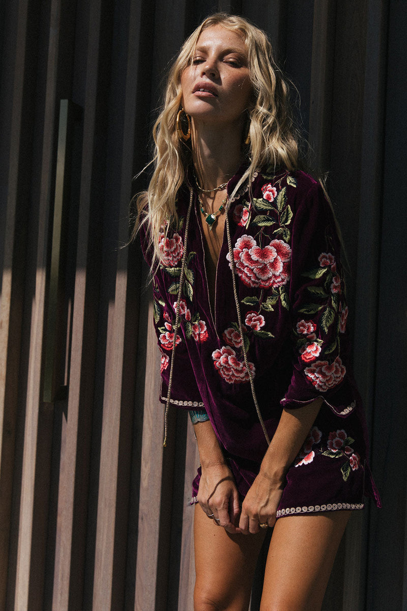 Like A Rolling Stone Silk Velvet Tunic Dress - Chasing Unicorns
