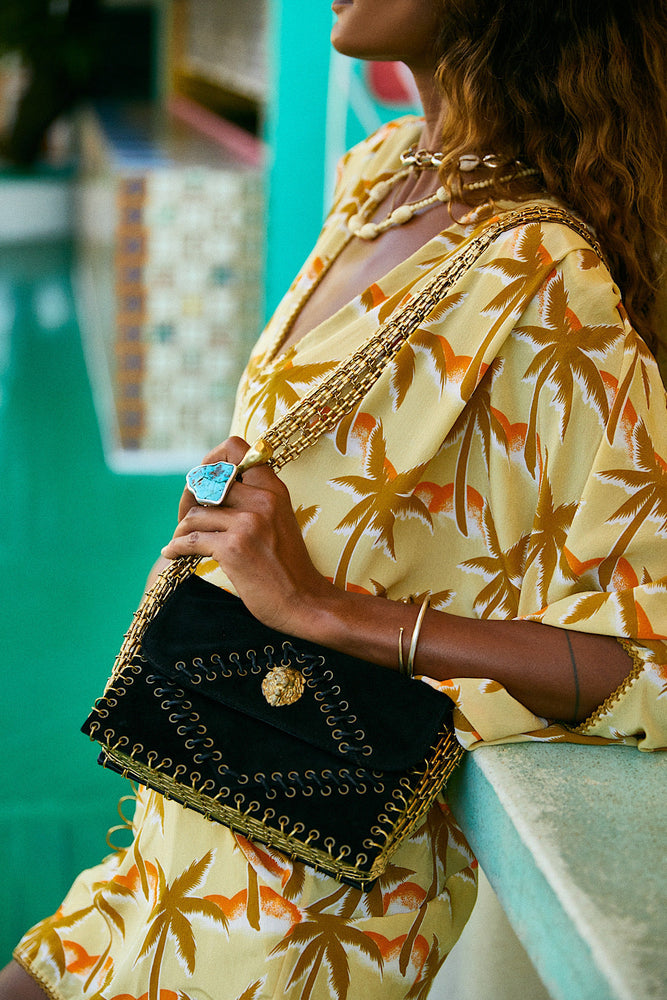 Lion Suede Chain Bag