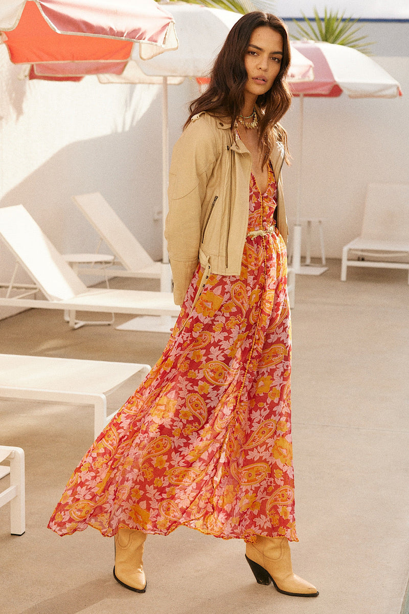 Lone Star Leather Biker Jacket - Beige - Chasing Unicorns