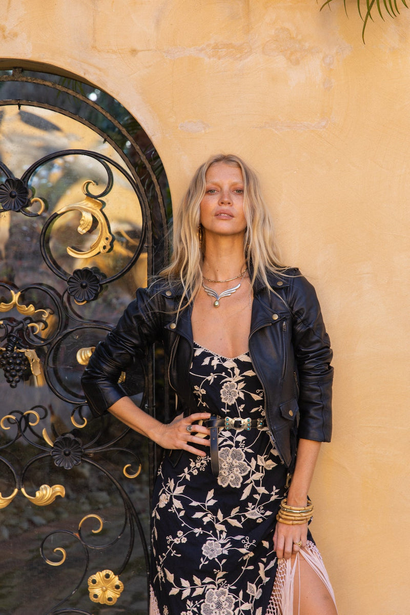 Lone Star Leather Biker Jacket - Noir - Chasing Unicorns