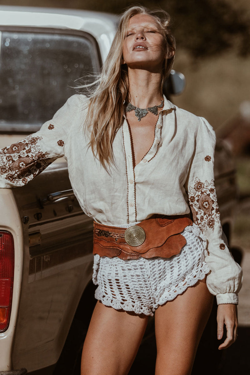 Lover’S Rock Cutwork Embroidered Blouse - Chasing Unicorns