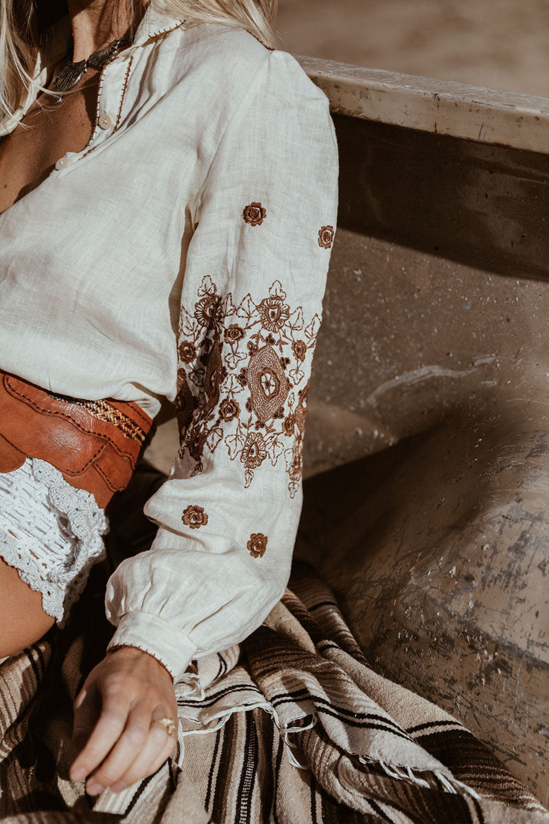 Lover’S Rock Cutwork Embroidered Blouse - Chasing Unicorns