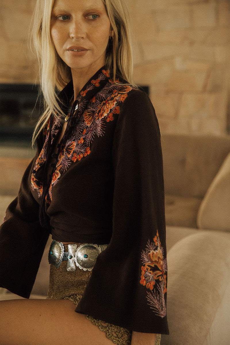 Lucille Embroidered Tunic Blouse - Chasing Unicorns