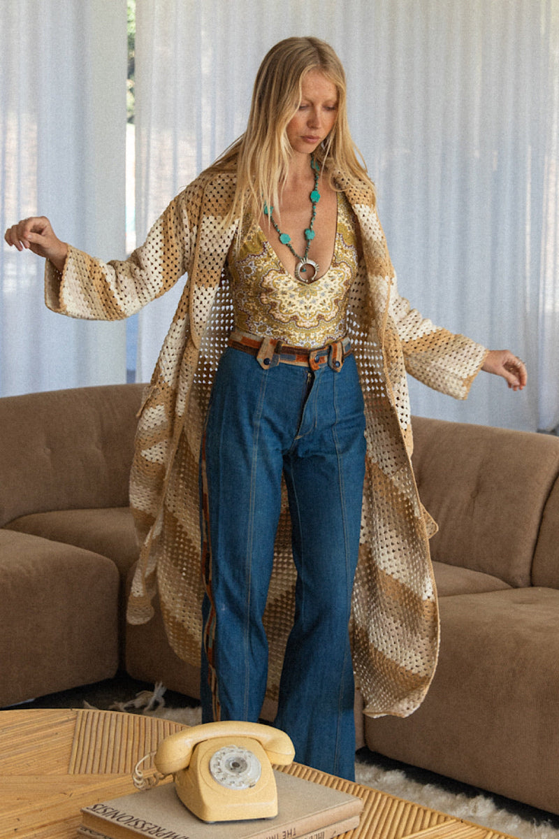 Magic Carpet Ride Crochet Coat - Natural - Chasing Unicorns