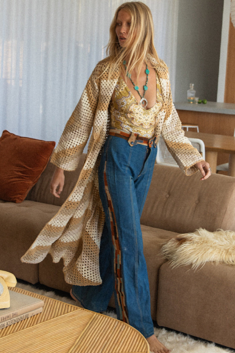 Magic Carpet Ride Crochet Coat - Natural - Chasing Unicorns