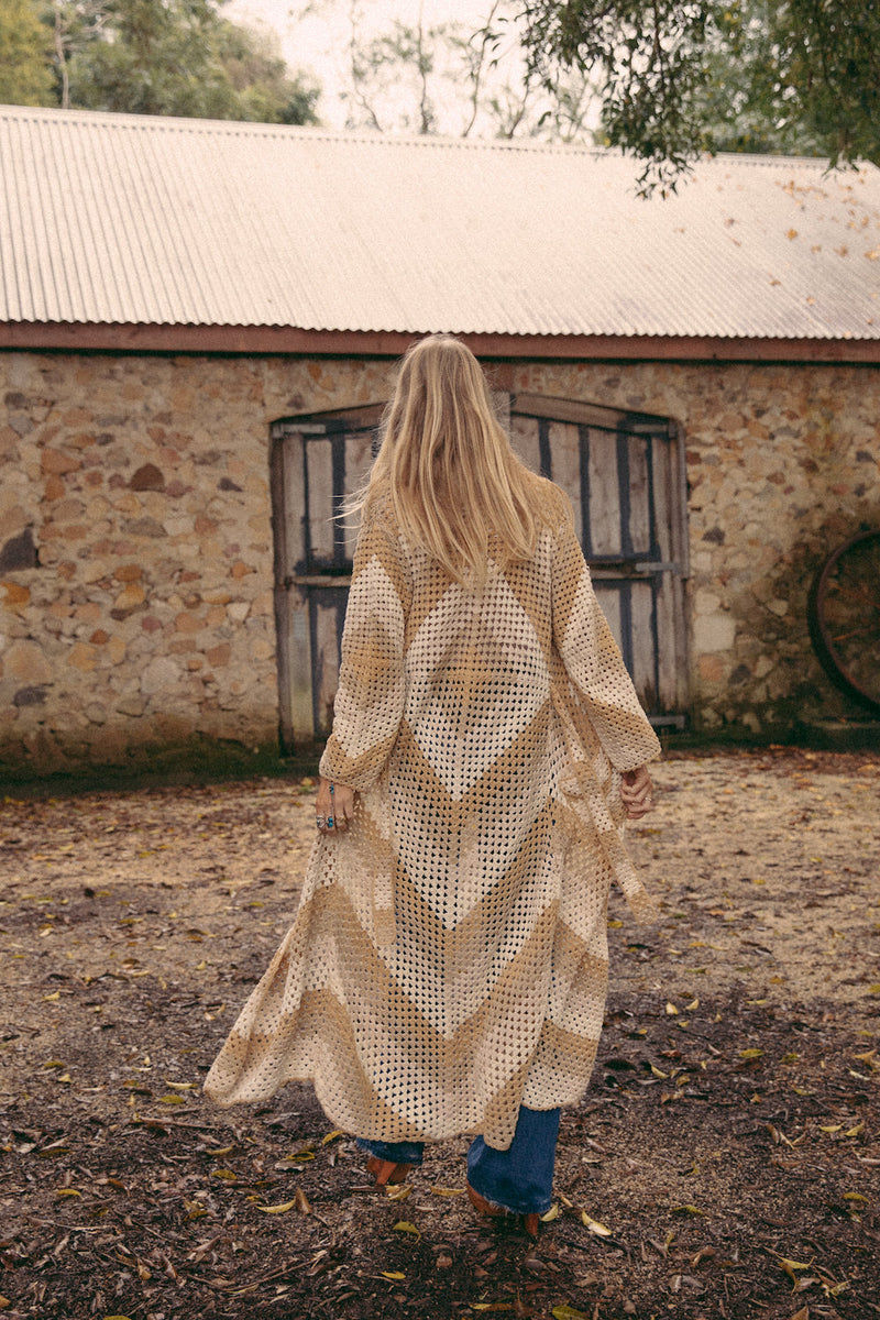 Magic Carpet Ride Crochet Coat - Natural - Chasing Unicorns
