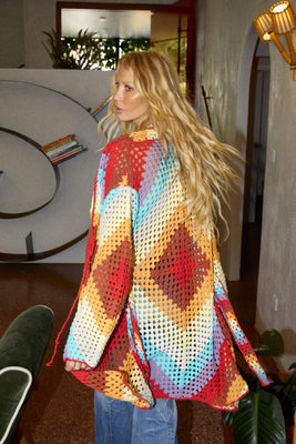 Magic Carpet Ride Crochet Short Coat - Happiness