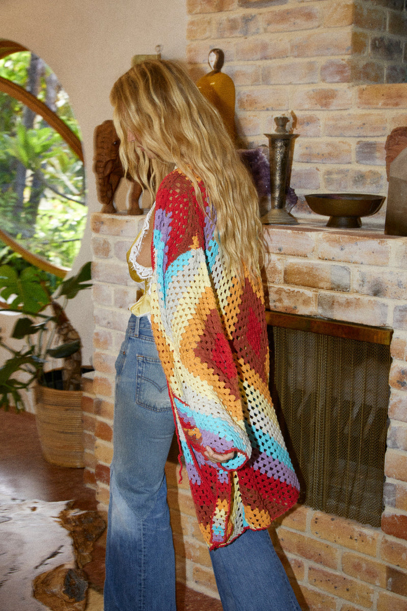 Magic Carpet Ride Crochet Short Coat - Happiness - Chasing Unicorns